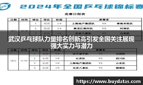 武汉乒乓球队力量排名创新高引发全国关注展现强大实力与潜力