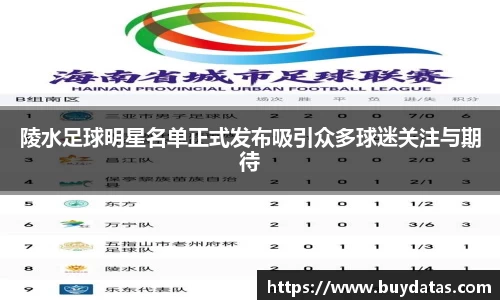 陵水足球明星名单正式发布吸引众多球迷关注与期待